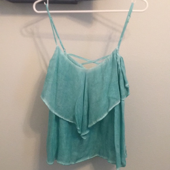 Teal spaghetti strap top - Picture 1 of 2